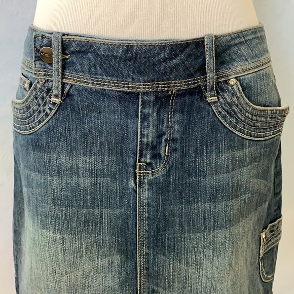 NOIR Denim Bling Mini Skirt - Picture 2 of 12